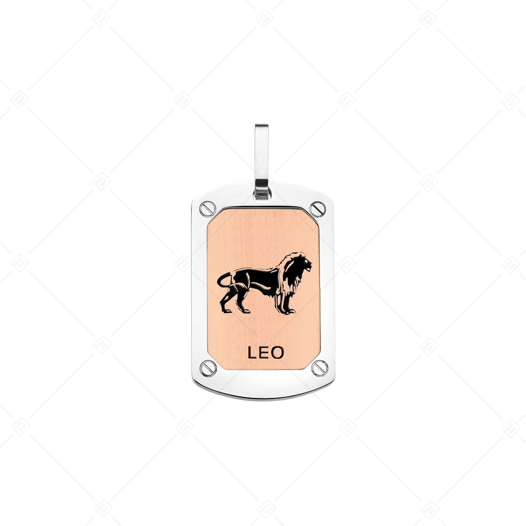 BALCANO - Leo / Pendentif horoscope, plaqué or rose 18K - Signe du lion (242244BC96)