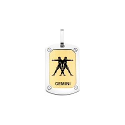 BALCANO - Gemini / Horoscope Pendant, 18K Gold Plated - Gemini