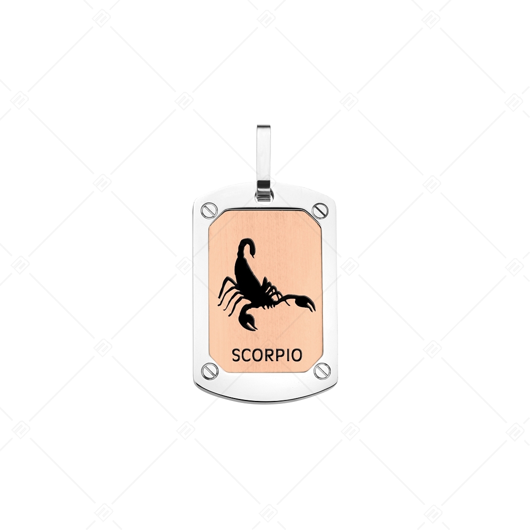 BALCANO - Scorpio / Pendentif horoscope, plaqué or rose 18K - Scorpion (242248BC96)