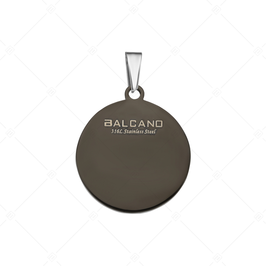 BALCANO - Compass / Pendentif boussole avec pierres de zirconium, plaqué PVD noir (242253BC11)