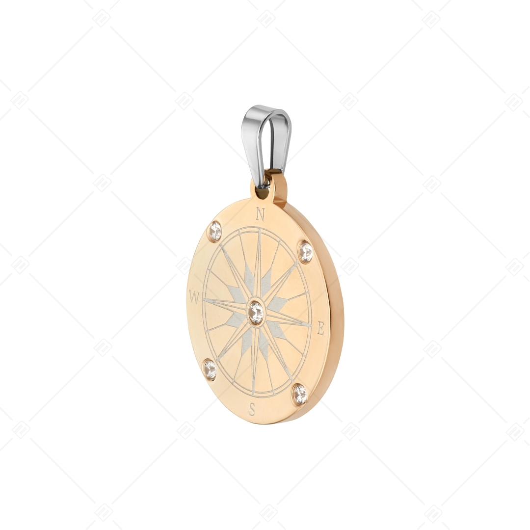BALCANO - Compass / Pendant With Zirconia Gemstones, 18K Rose Gold Planted (242253BC96)