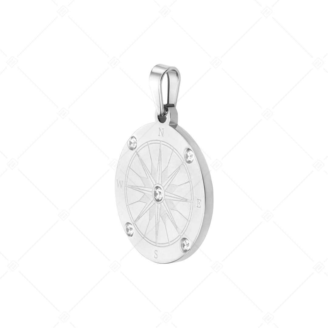 BALCANO - Compass / Pendentif boussole avec pierres de zirconium, avec hautement polie (242253BC97)
