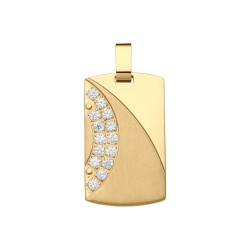 BALCANO - Sunny / Stainless Steel Pendant With Zirconia Gemstones, 18K Gold Plated