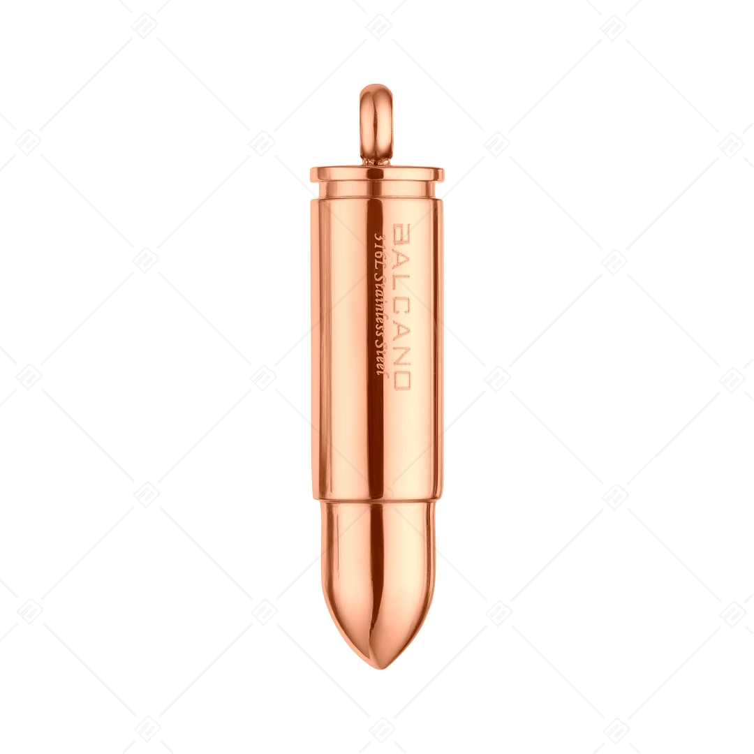 BALCANO - Bullet / Pistol Bullet, Cartridge Pendant, 18K Rose Gold Plated (242258BC96)