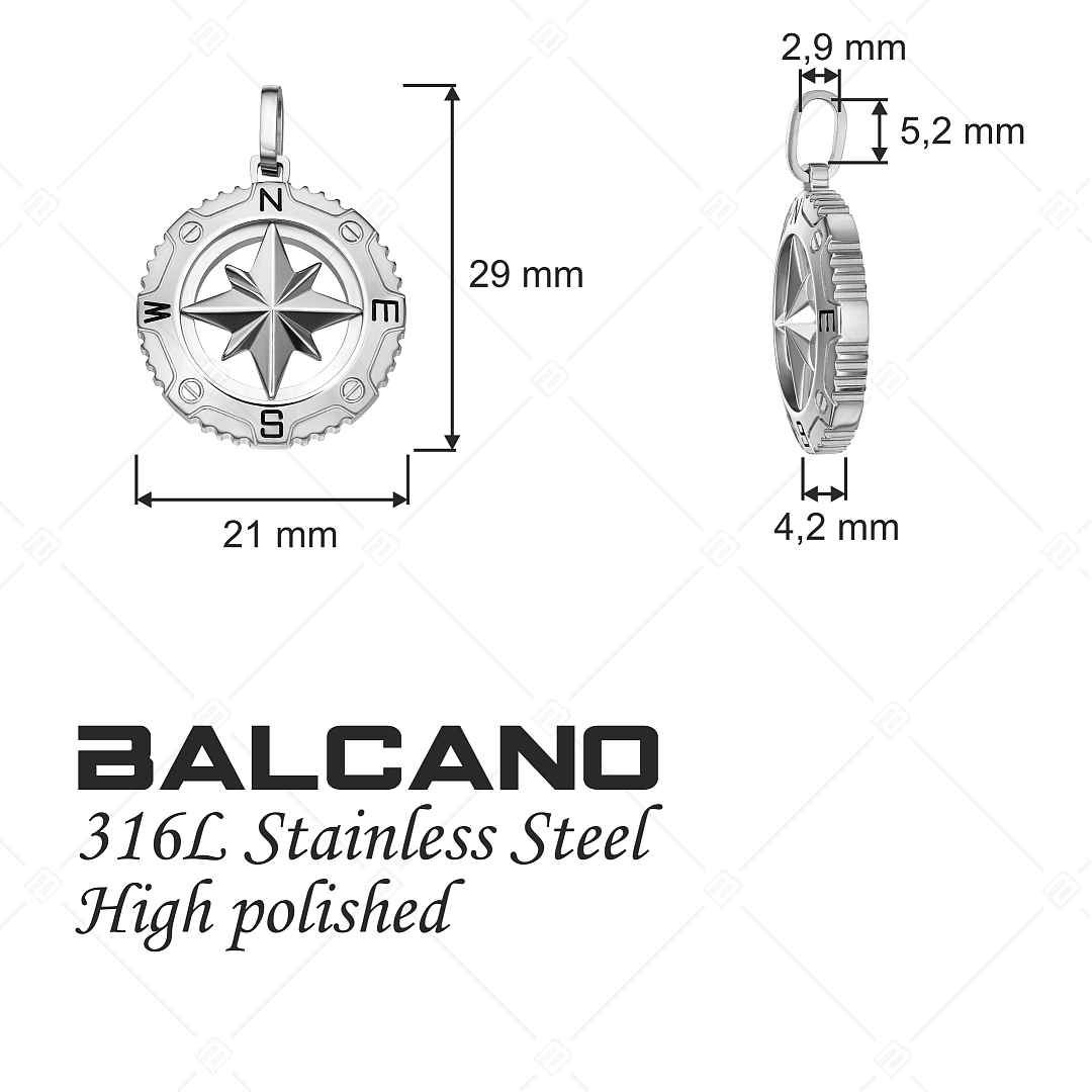 BALCANO - Seaman / Compass Pendant High Polished (242260BC97)