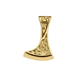 BALCANO - Ax / Edelstahl Axtanhänger mit keltischem Muster und mit 18K Gold Beschichtung