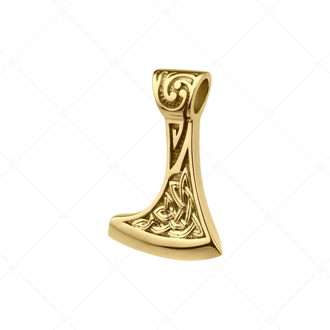 BALCANO - Ax / Edelstahl Axtanhänger mit keltischem Muster und mit 18K Gold Beschichtung (242263BC88)