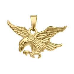 BALCANO - Eagle / Pendentif aigle en acier inoxydable, plaqué or 18K