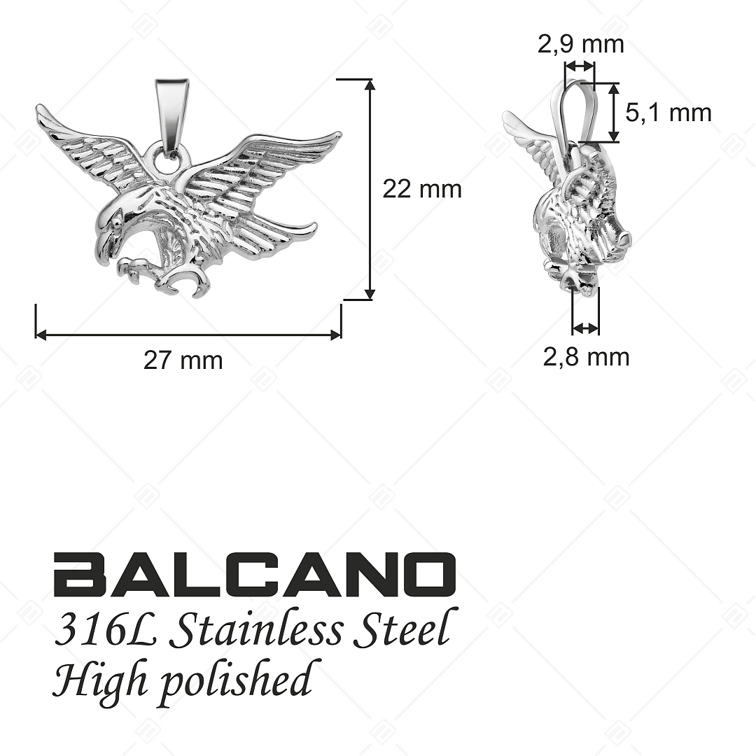 BALCANO - Eagle / Pendentif aigle en acier inoxydable avec hautement polie (242264BC97)