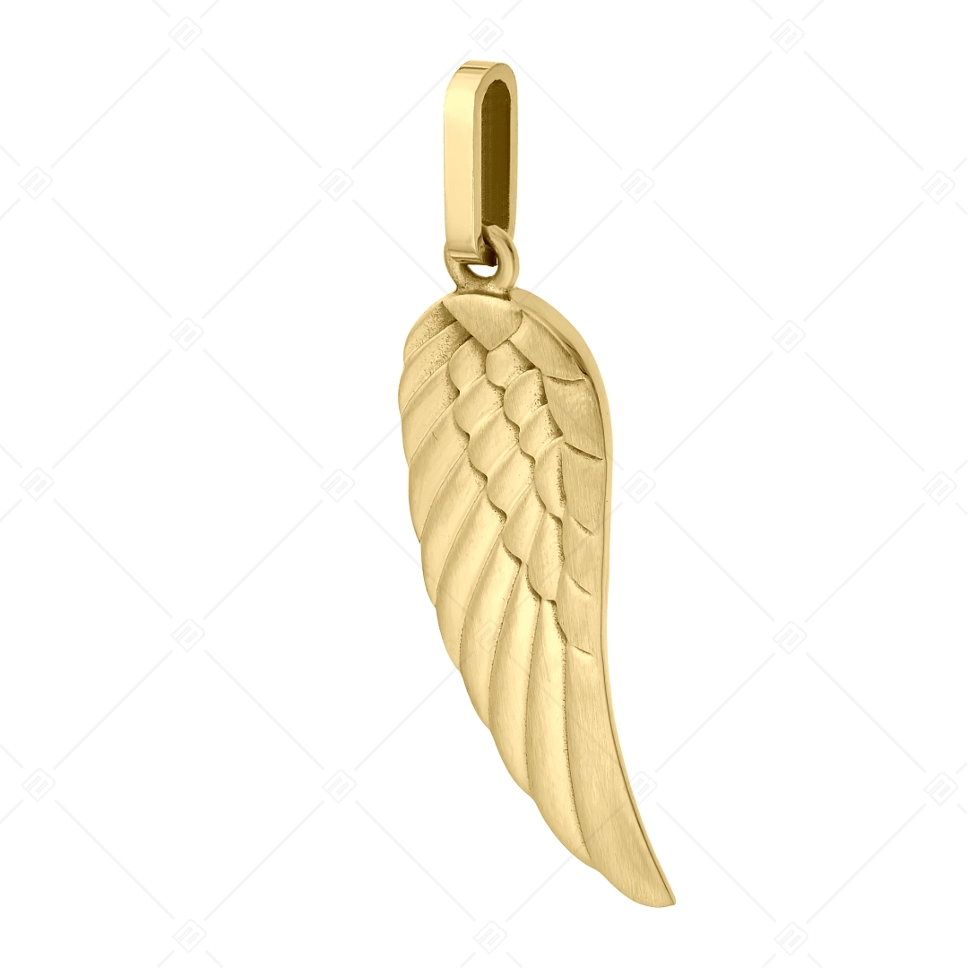 BALCANO - Angelo / Stainless Steel Angel Wing Pendant With Silk Luster Polish, 18K Gold Plated (242266BC88)