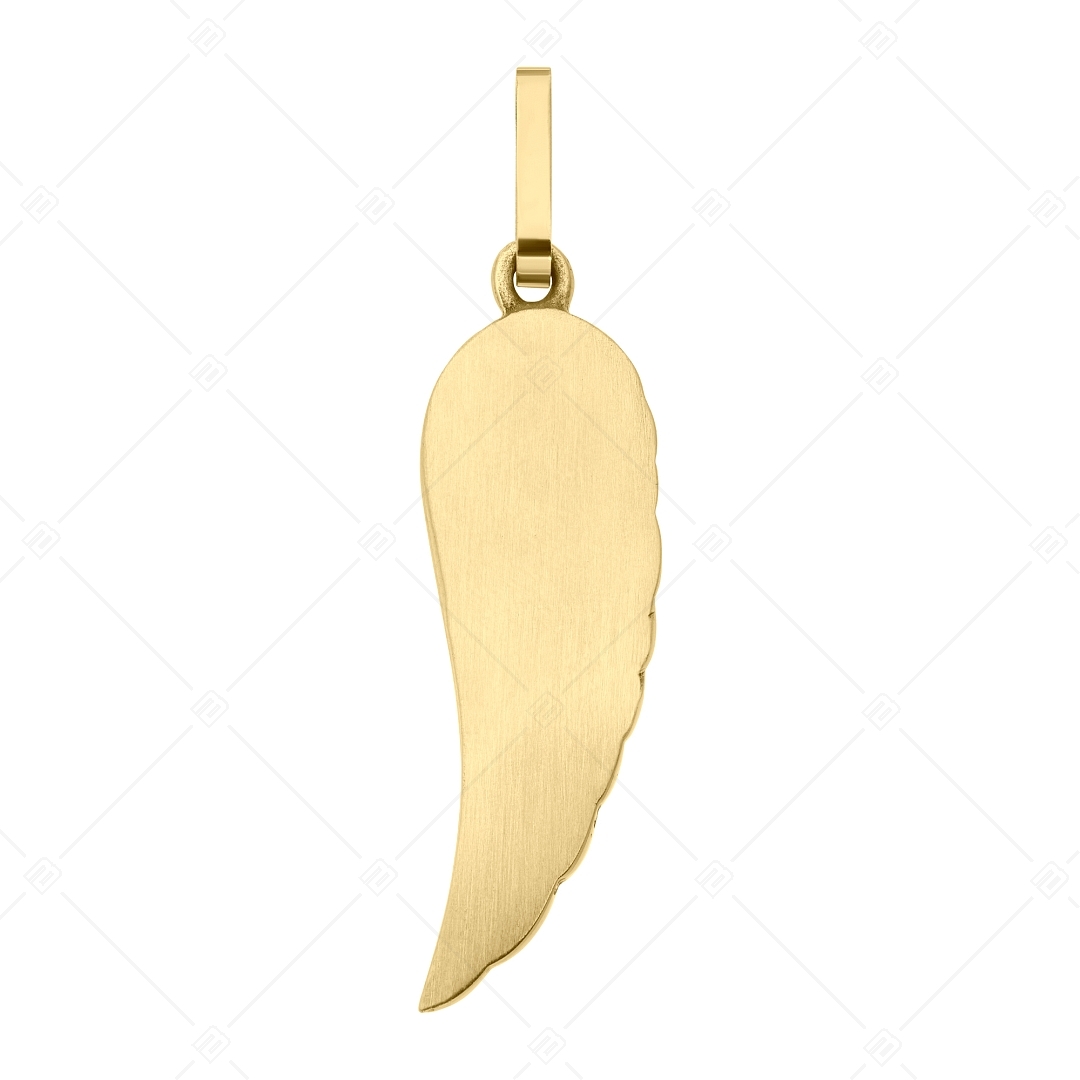 BALCANO - Angelo / Edelstahl Engelsflügelanhänger mit Seidenglanzpolierung und mit 18K Gold Beschichtung (242266BC88)