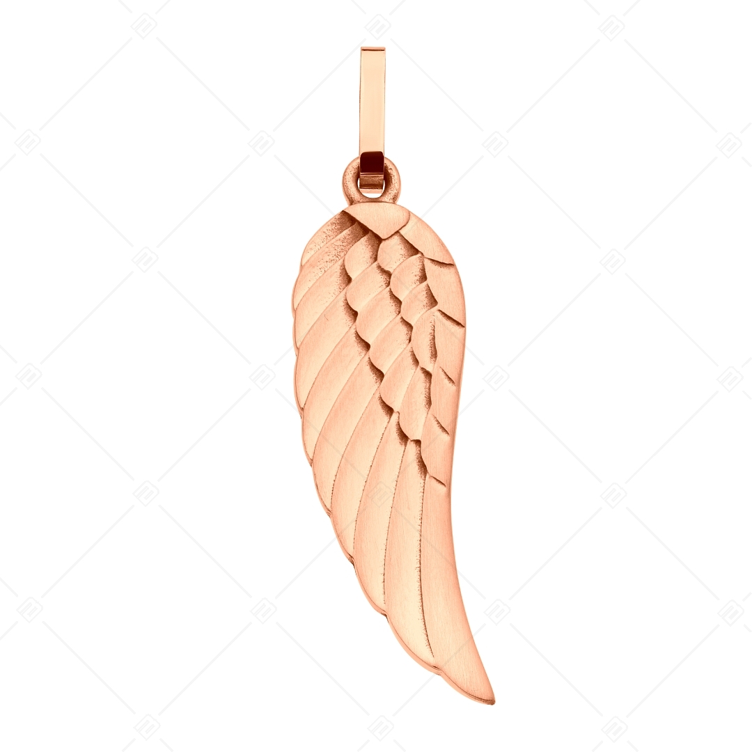 BALCANO - Angelo / Stainless Steel Angel Wing Pendant With Silk Luster Polishing, 18K Rose Gold Plated (242266BC96)