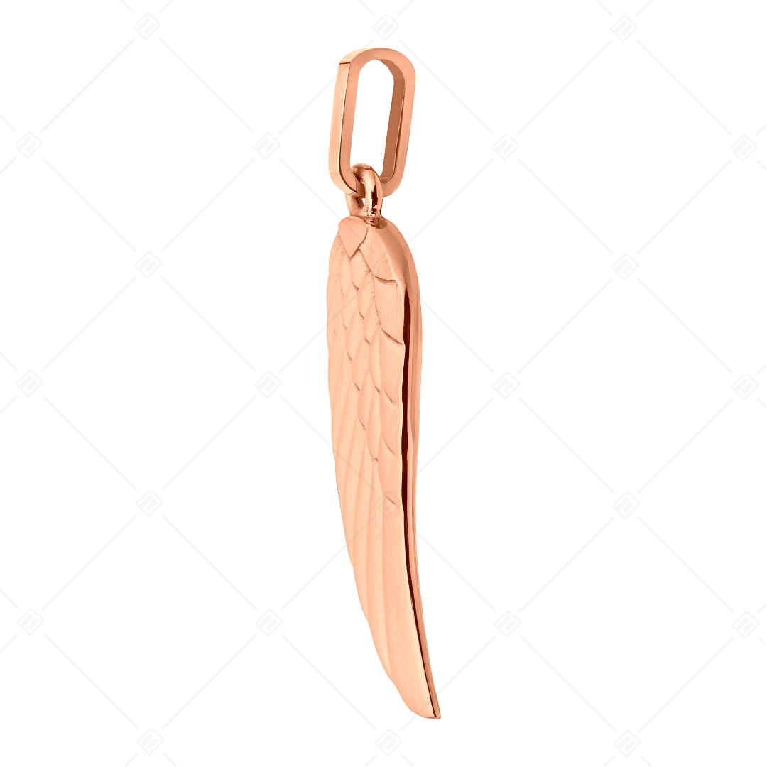 BALCANO - Angelo / Stainless Steel Angel Wing Pendant With Silk Luster Polishing, 18K Rose Gold Plated (242266BC96)