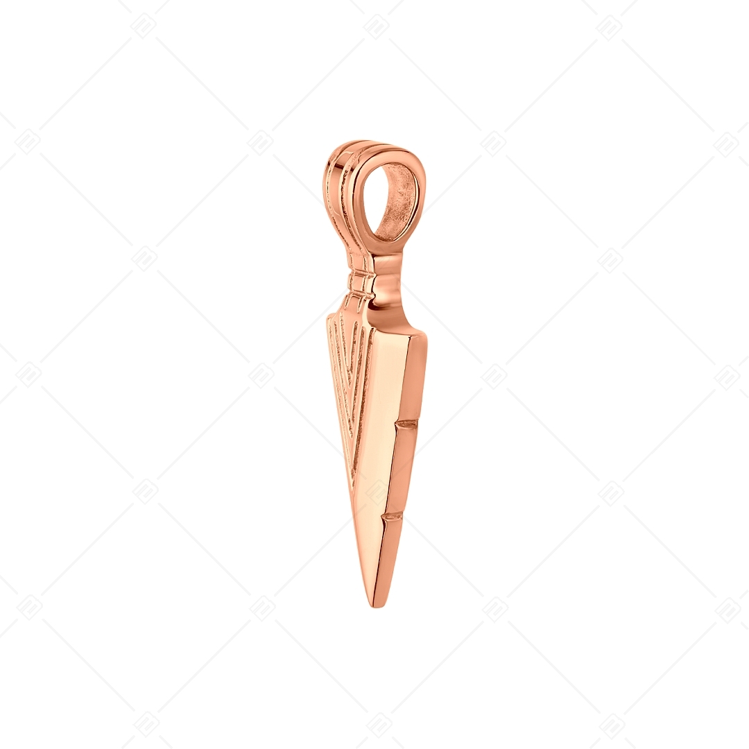 BALCANO - Arrow / Stainless Steel Arrowhead Pendant With High Polish and 18K Rose Gold Plated (242267BC96)
