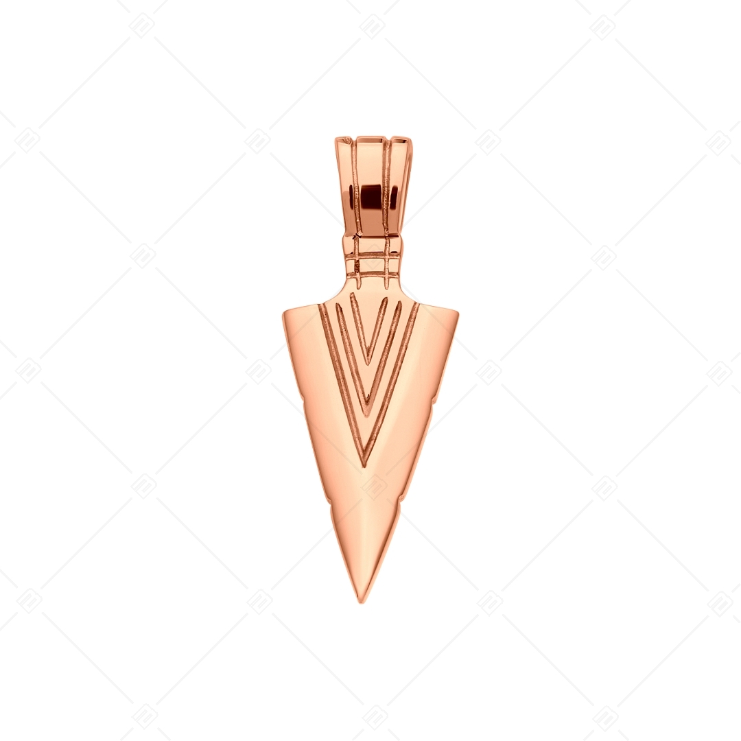 BALCANO - Arrow / Stainless Steel Arrowhead Pendant With High Polish and 18K Rose Gold Plated (242267BC96)