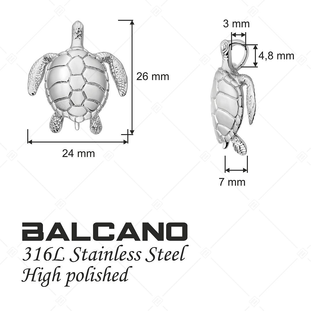 BALCANO - Turtle / Edelstahl Schildkröte Anhänger mit Hochglanzpolierung (242268BC97)