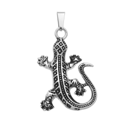 BALCANO - Gecko / Stainless Steel Lizard Pendant, High Polished