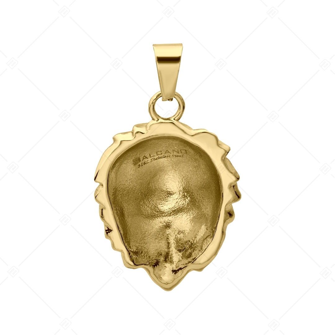 BALCANO - Lion / Stainless Steel Lion Head Pendant with zirconia, 18K Gold Plated (242271BC88)
