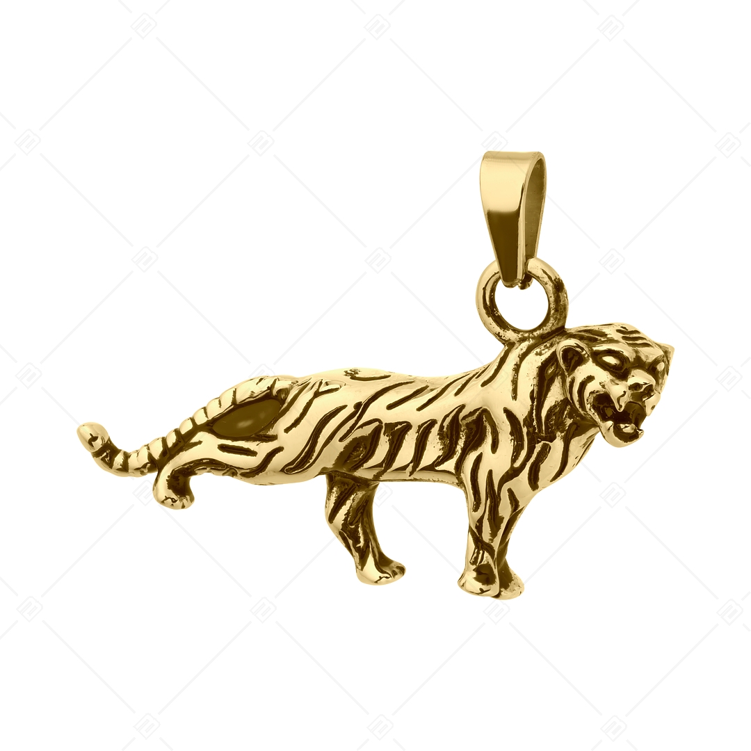 BALCANO - Tiger / Pendentif tigre en acier inoxydable, plaqué or 18K (242275BC88)