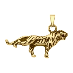 BALCANO - Tiger / Stainless Steel Tiger Pendant, 18K Gold Plated