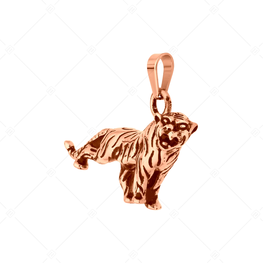 BALCANO - Tiger / Stainless Steel Tiger Pendant, 18K Rose Gold Plated (242275BC96)