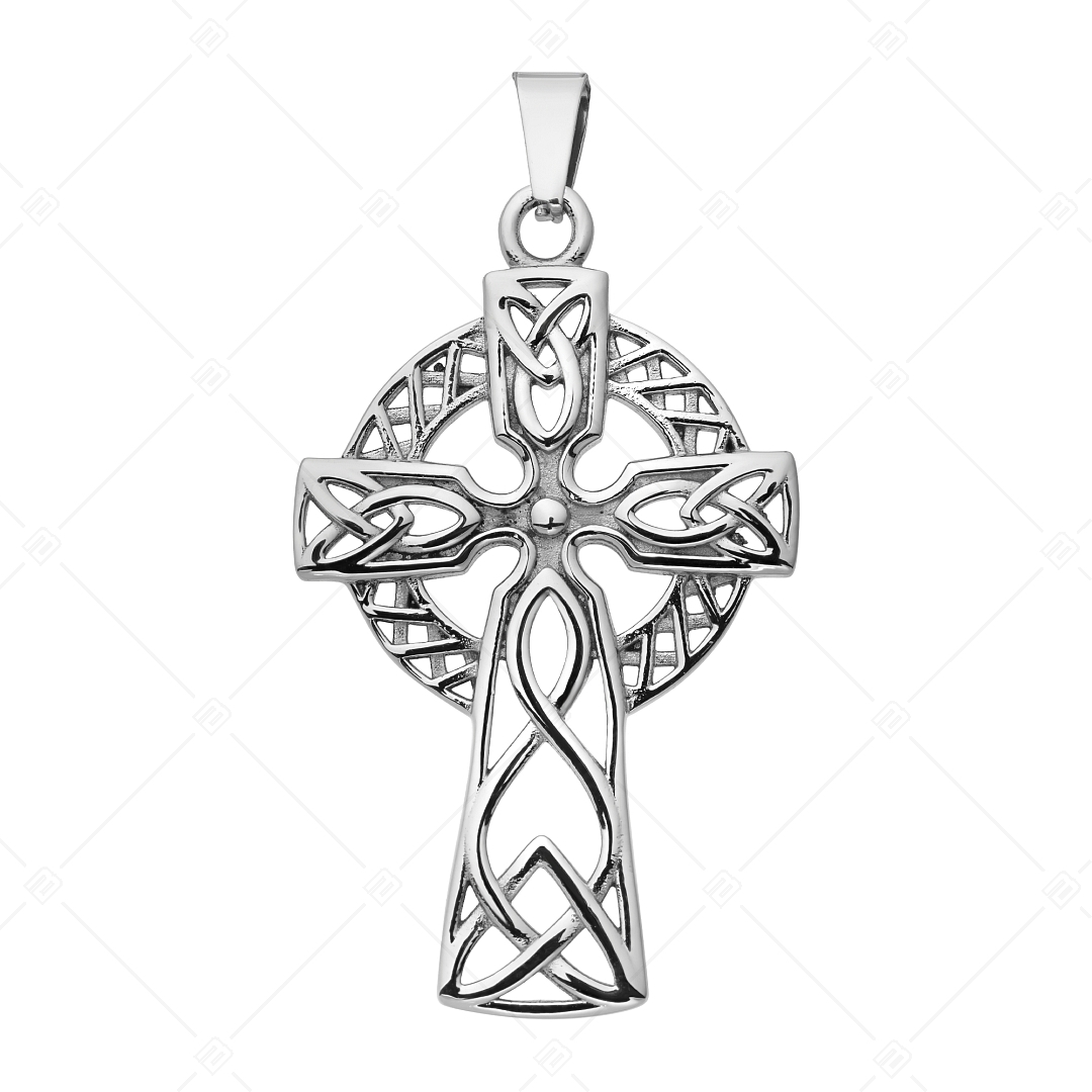 BALCANO - Celtic Cross / Edelstahl keltisches Kreuz Anhänger mit Hochglanzpolierung (242276BC97)