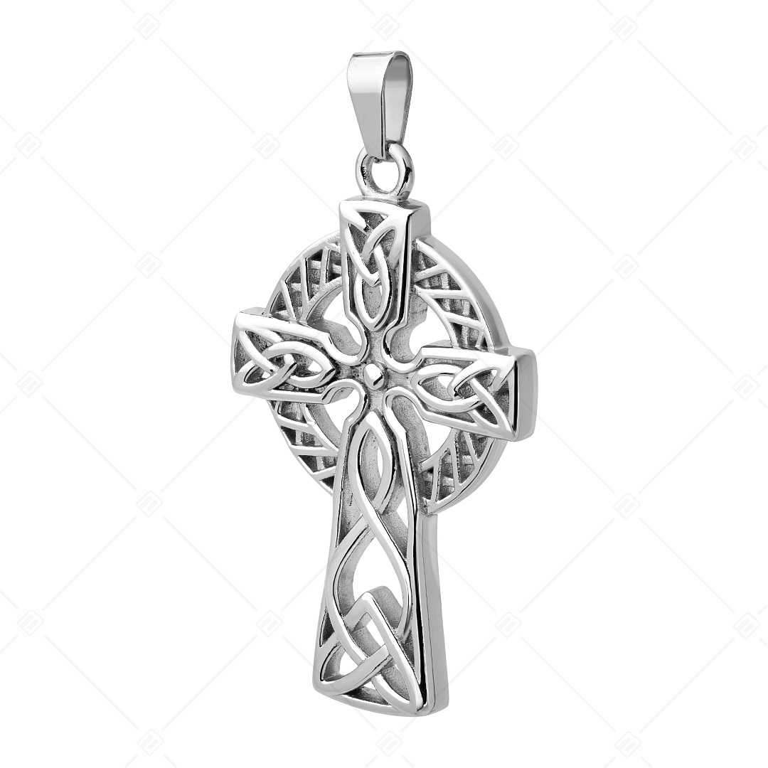 BALCANO - Celtic Cross / Edelstahl keltisches Kreuz Anhänger mit Hochglanzpolierung (242276BC97)