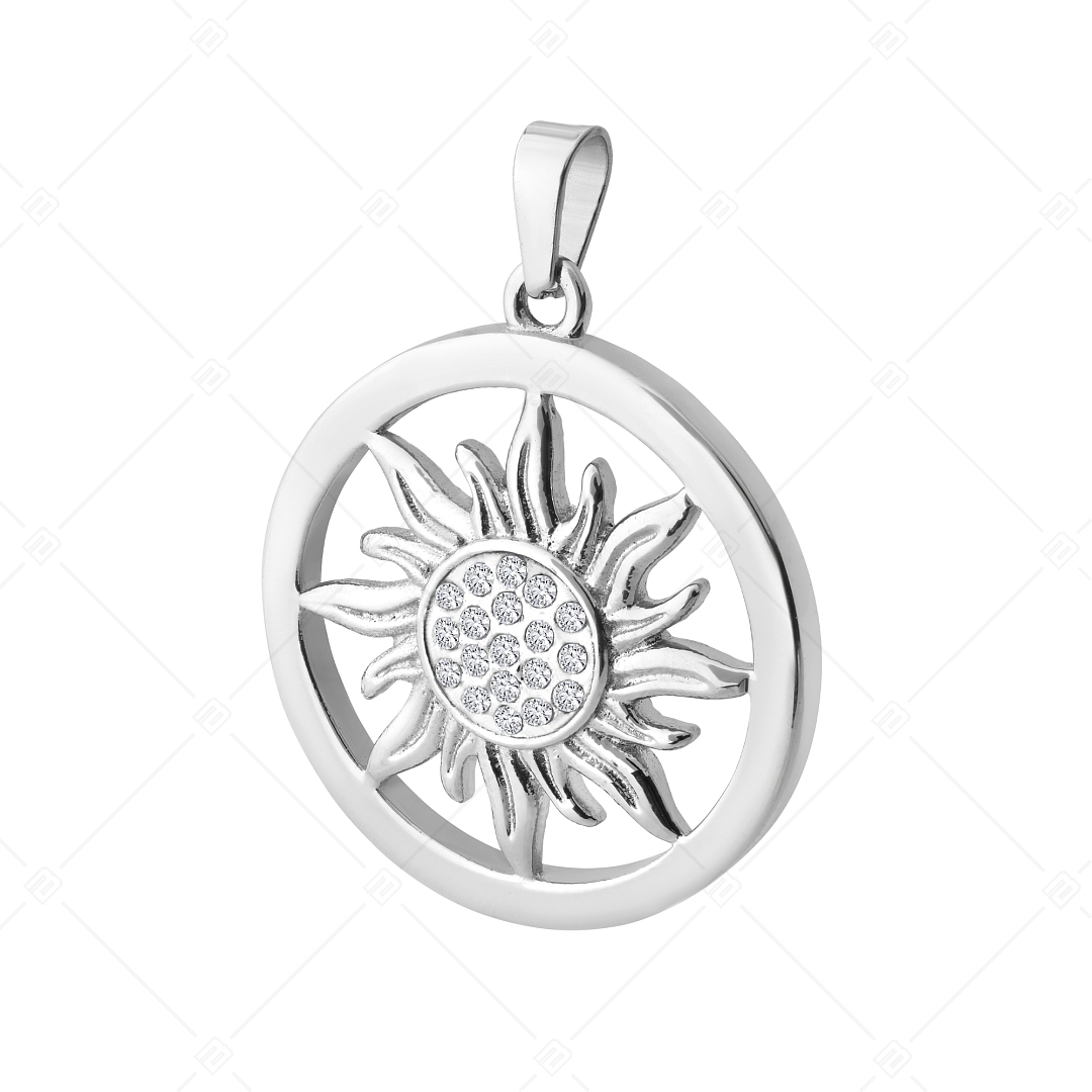 BALCANO - Sun / Stainless Steel Sun Pendant With Zirconia Gemstones, High Polished (242277BC97)