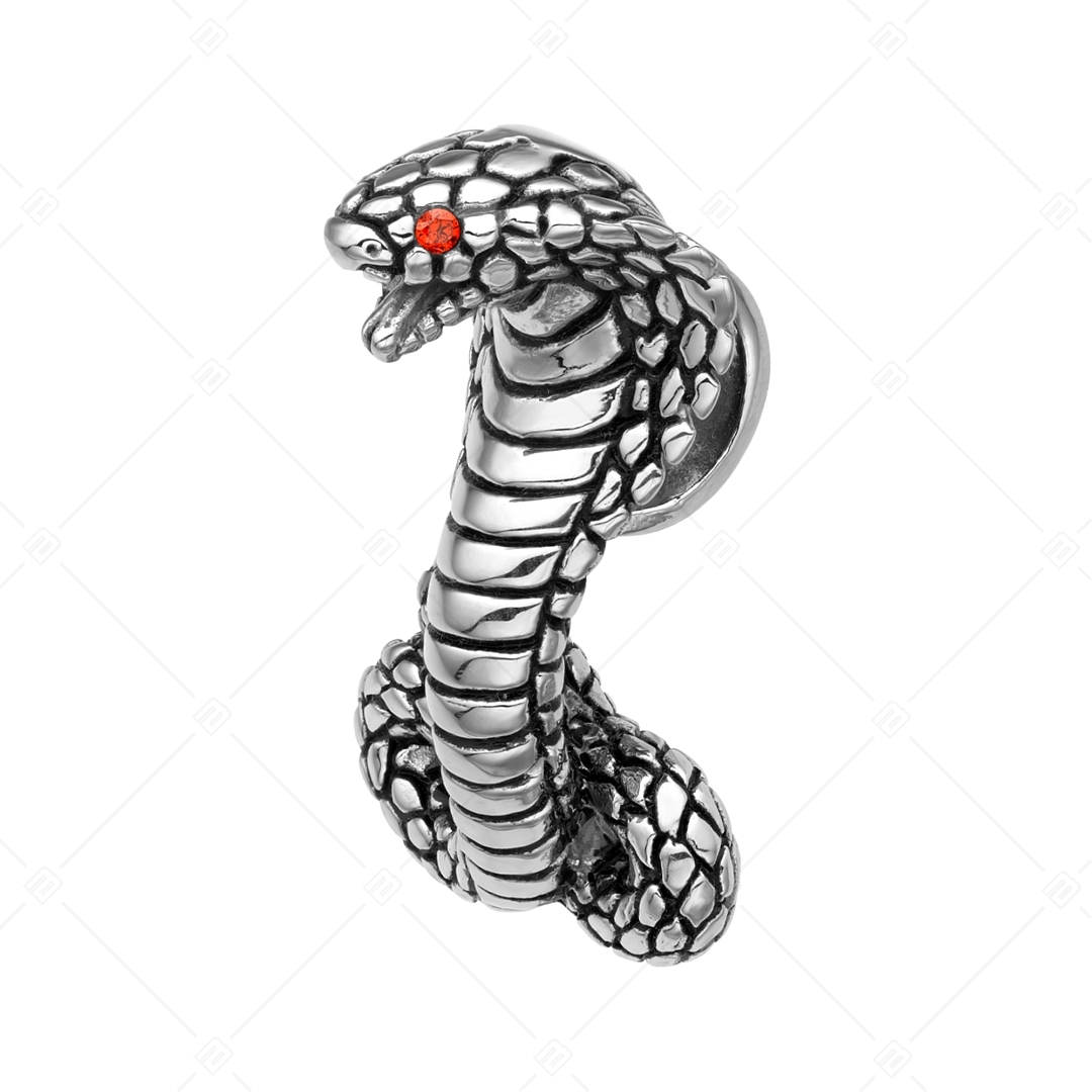BALCANO - Cobra / Pendentif cobra en acier inoxydable avec pierres précieuses de zircone, avec hautement polie (242281BC97)