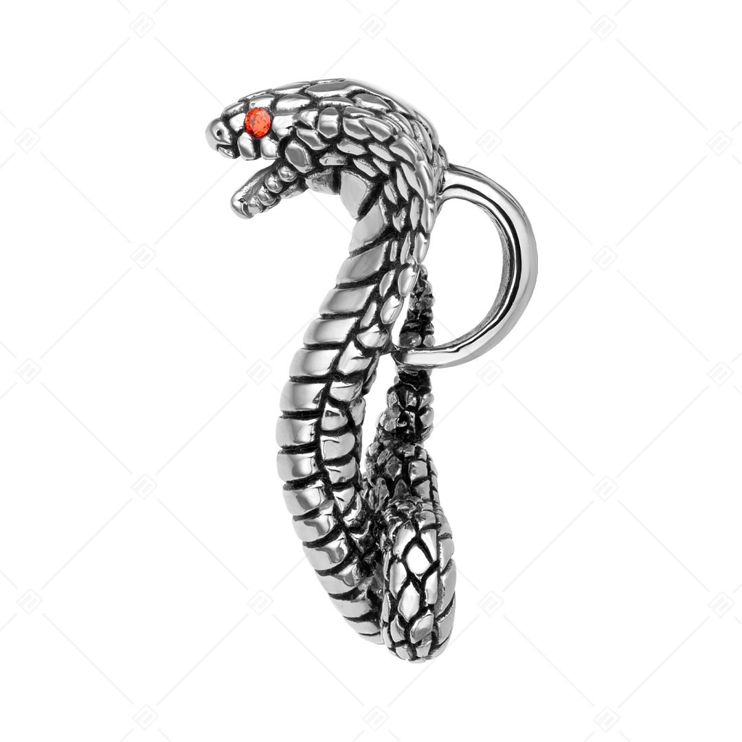 BALCANO - Cobra / Stainless Steel Cobra Pendant With Zirconia Gemstones, High Polished (242281BC97)