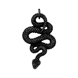 BALCANO - Serpent / Pendentif serpent en acier inoxydable, plaqué PVD noir