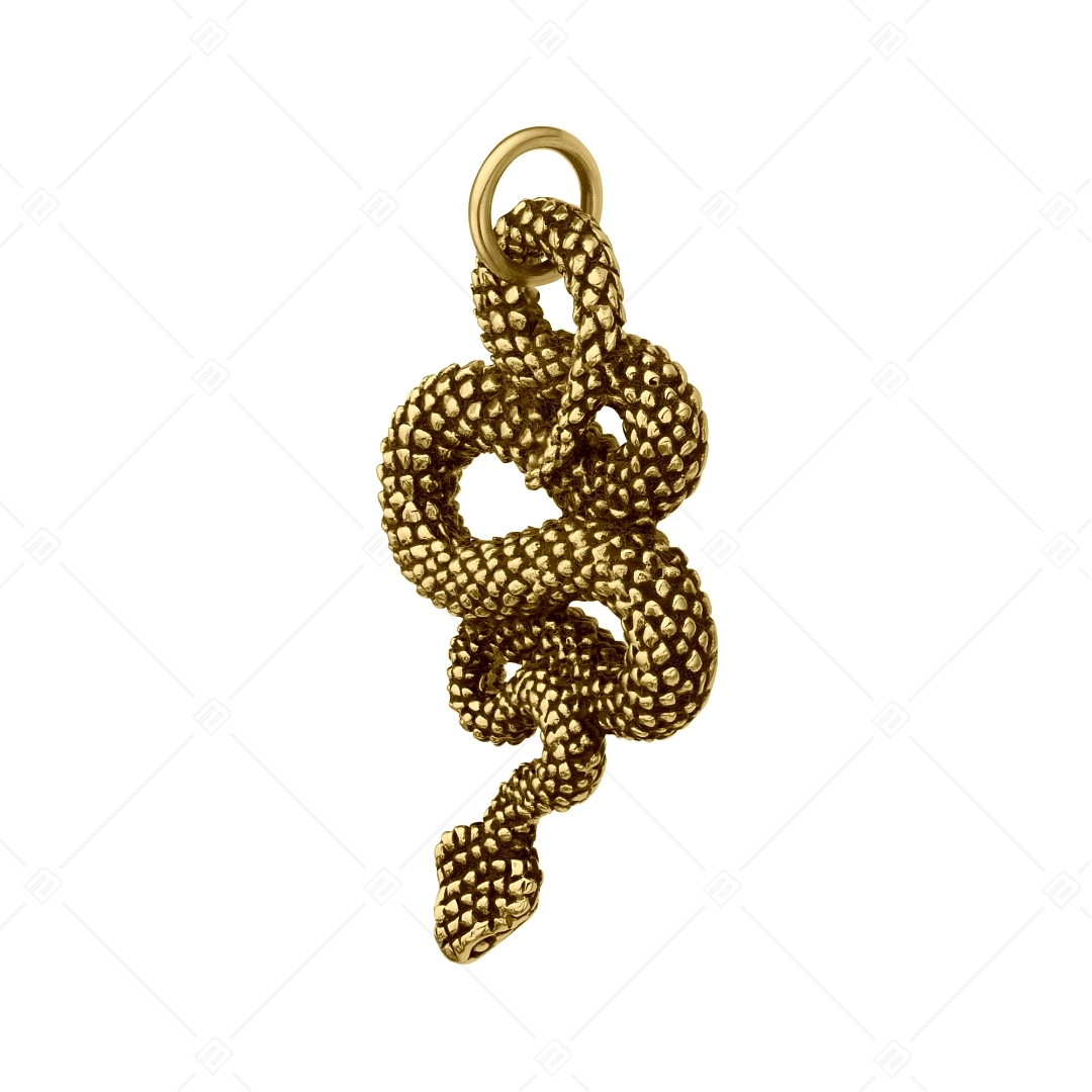 BALCANO - Serpent / Stainless Steel Snake Pendant, 18K Gold Plated (242283BC88)