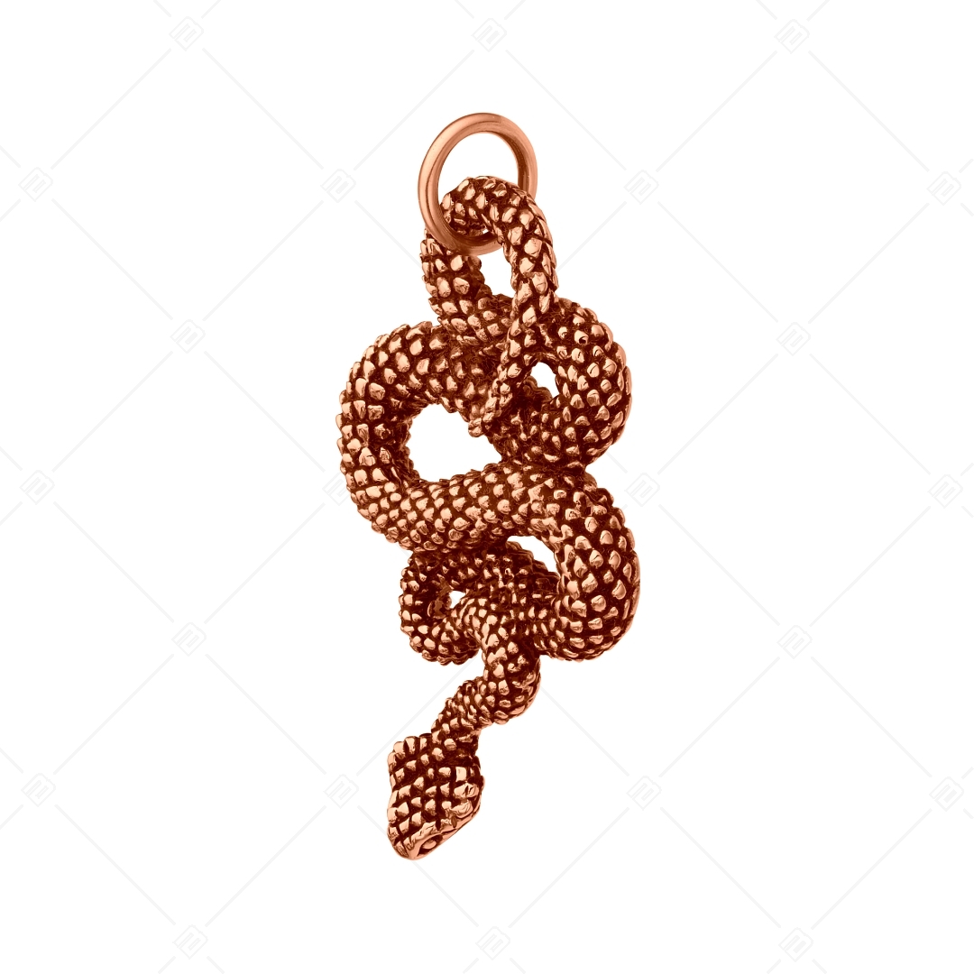 BALCANO - Serpent / Stainless Steel Snake Pendant, 18K Rose Gold Plated (242283BC96)
