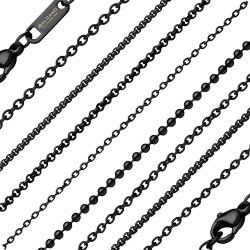 BALCANO - Edelstahl-Halsketten und Armbänder mit schwarzer Chrombeschichtung – Vorteilspaket zum Sonderpreis