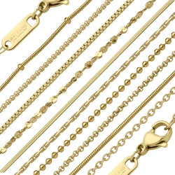 BALCANO - Colliers et bracelets en acier inoxydable plaqué or 18K – Offre groupée à prix réduit
