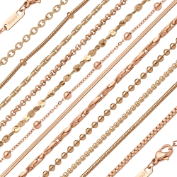 BALCANO - Colliers et bracelets en acier inoxydable plaqué or rose 18K – Offre groupée à prix réduit