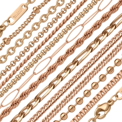 BALCANO - 18K rosévergoldete Edelstahl-Halsketten und Armbänder – Vorteilspaket zum Sonderpreis