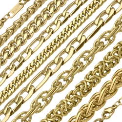 BALCANO - 18K vergoldete Edelstahl-Halsketten und Armbänder – Vorteilspaket zum Sonderpreis