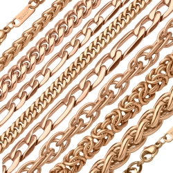 BALCANO - 18K rosévergoldete Edelstahl-Halsketten und Armbänder – Vorteilspaket zum Sonderpreis