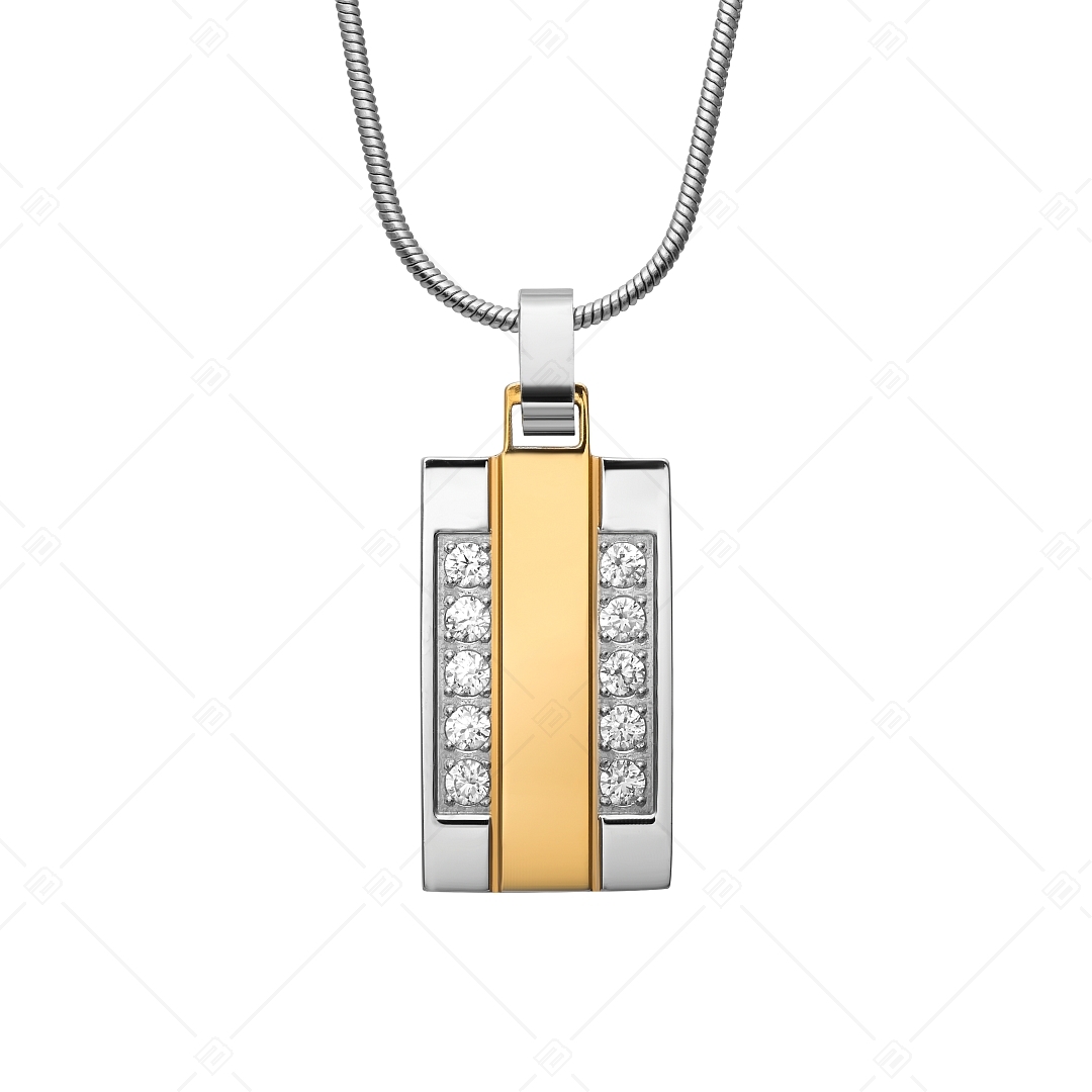 BALCANO - Iris / Stainless Steel Pendant Necklace, 18K Gold Plated and Cubic Zirconia Gemstones (312014ZY00)