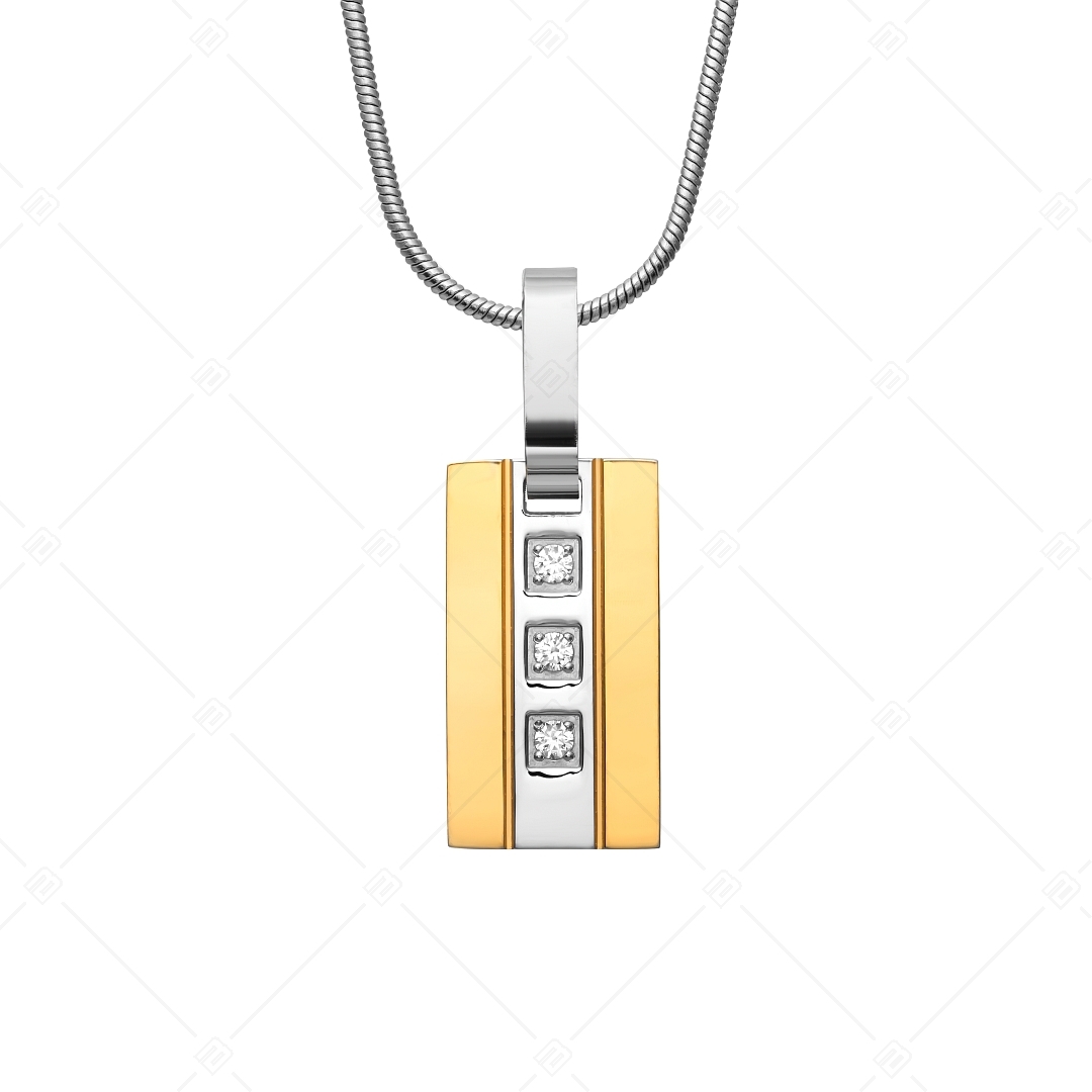 BALCANO - Camino / Edelstahl Halskette mit Anhänger, 18K vergoldet und Zirkonia Edelsteinen (312015ZY00)