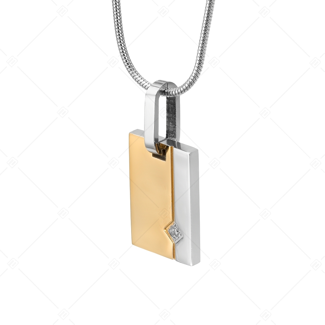 BALCANO - Simile / Collier à pendentif en acier inoxydable plaqué or 18K avec pierres de zircone (312018ZY00)