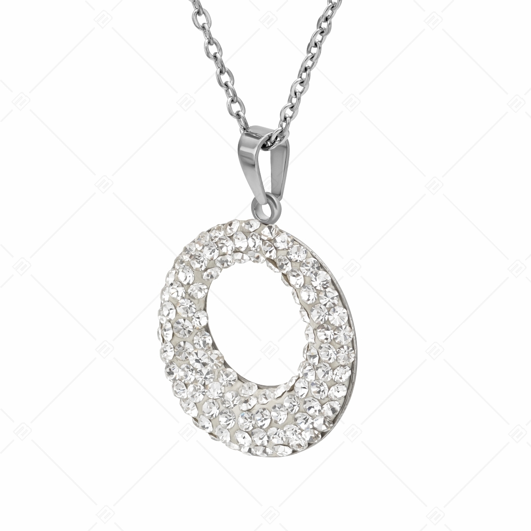 BALCANO - Sole / Round Stainless Steel Pendant Necklace With Crystals (341001BC00)