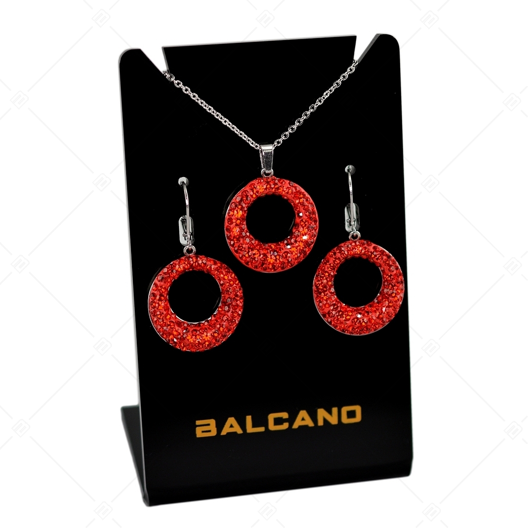 BALCANO - Sole / Edelstahl Halskette mit rundem Kristall Anhänger (341001BC22)