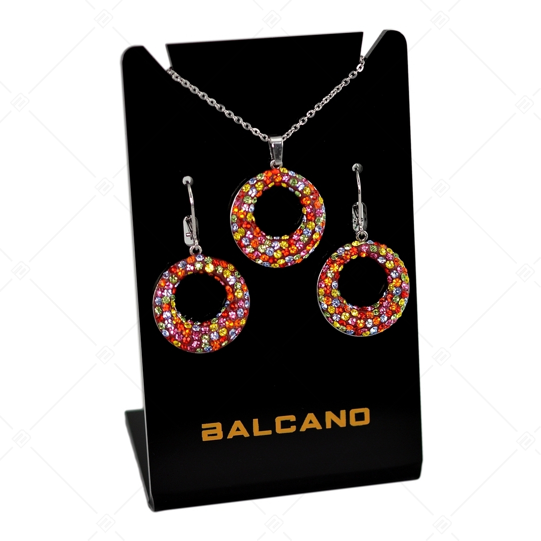 BALCANO - Sole / Round Stainless Steel Pendant Necklace With Crystals (341001BC89)