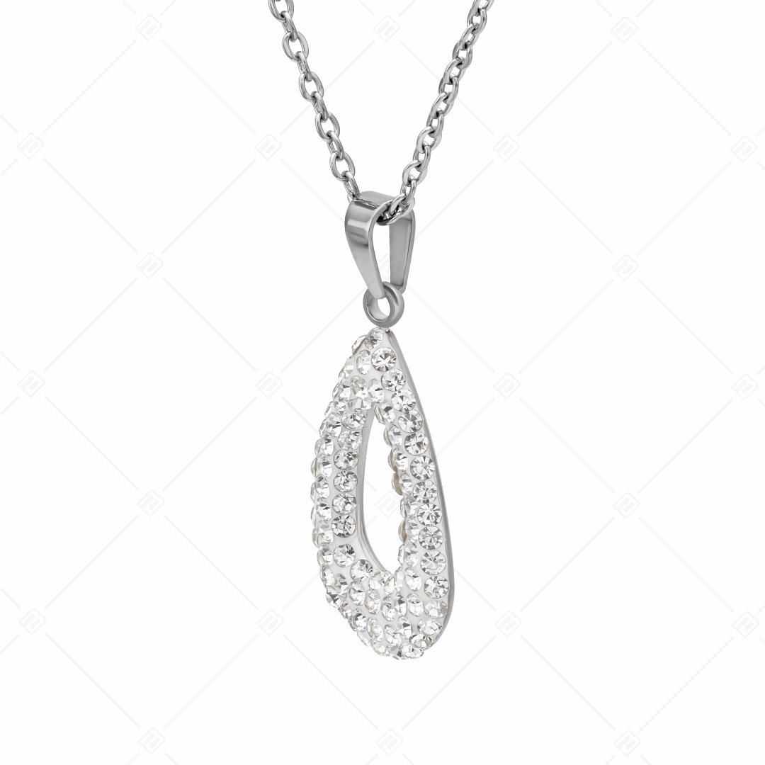 BALCANO - Goccia / Stainless Steel Necklace, Drop-Shaped Crystal Pendant (341002BC00)