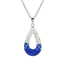 BALCANO - Goccia / Stainless Steel Necklace, Drop-Shaped Crystal Pendant