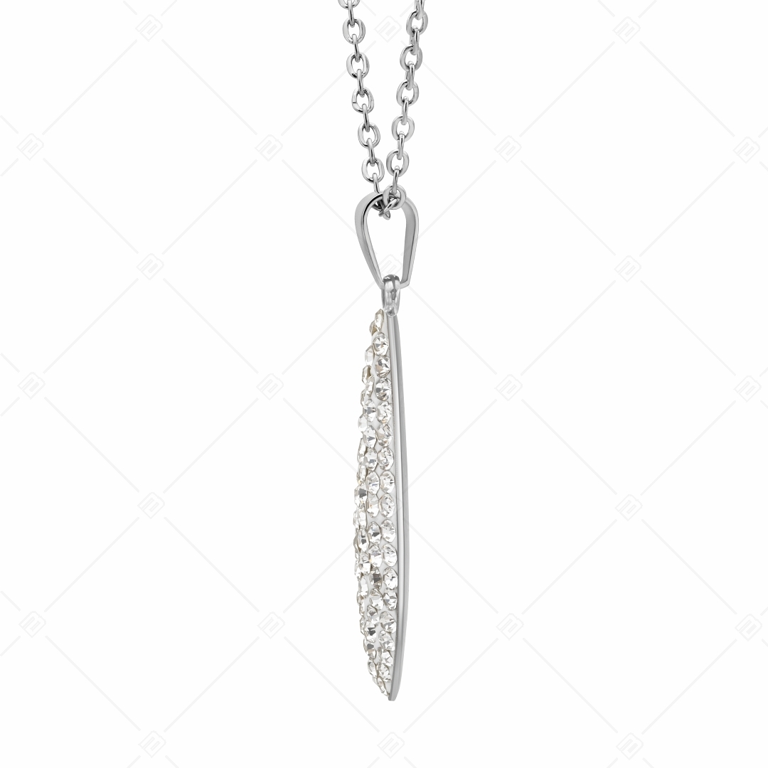 BALCANO - Avena / Stainless Steel Necklace, Oatseed Shaped Crystal Pendant (341003BC00)