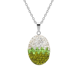 BALCANO - Oliva / Stainless Steel Necklace With Oval Crystal Pendant