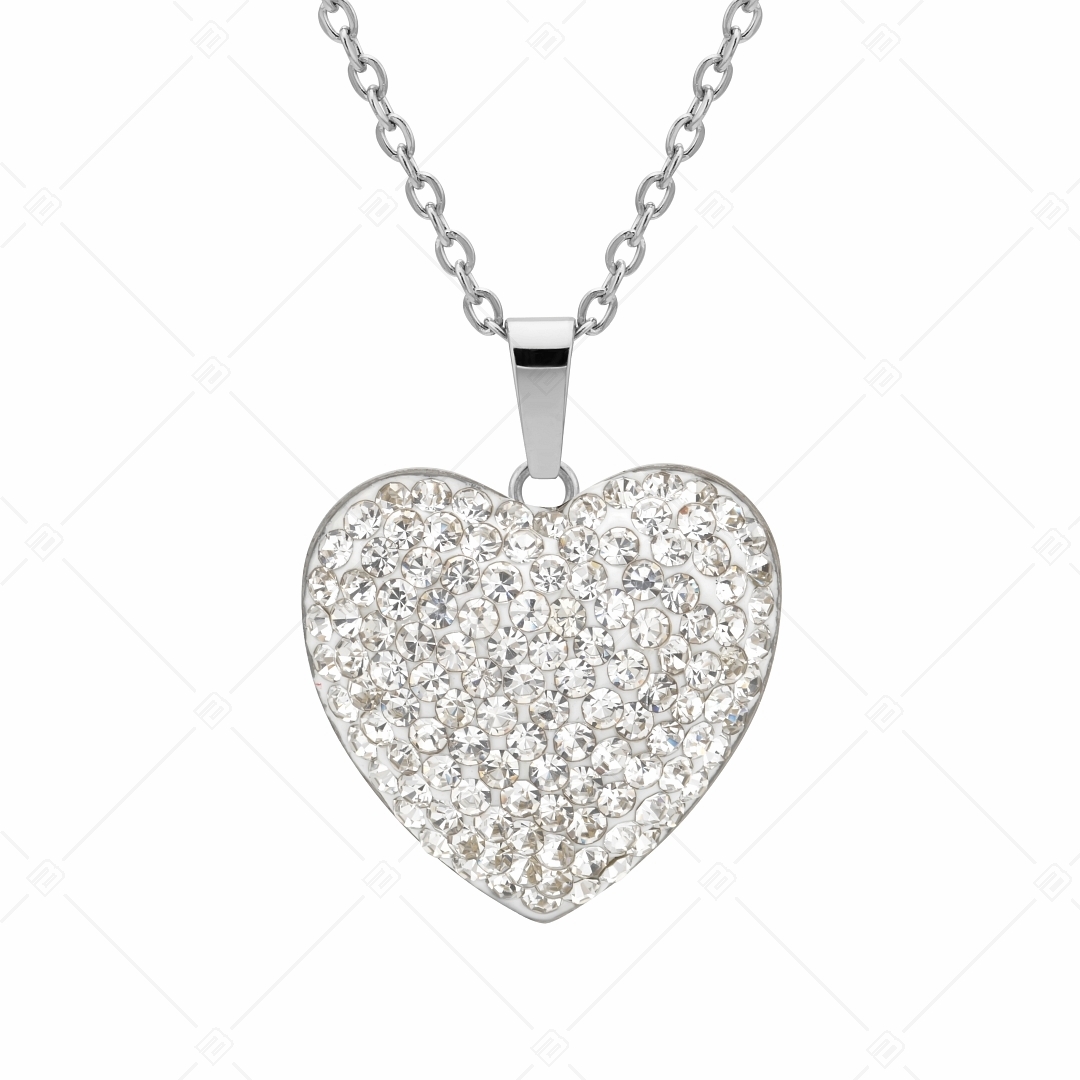 BALCANO - Cuore / Edelstahl Halskette mit Herzförmigem Kristall Anhänger (341005BC00)